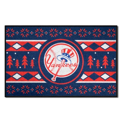 Fan Mats  LLC New York Yankees Starter Mat Holiday Sweater Navy