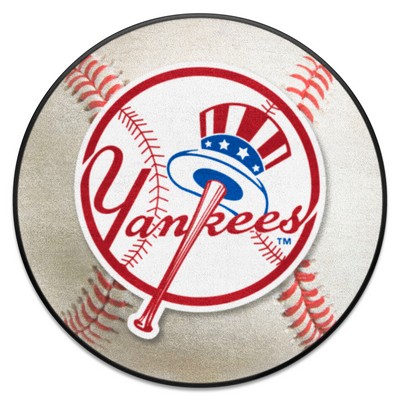 Fan Mats  LLC New York Yankees Baseball Rug - 27in. Diameter White