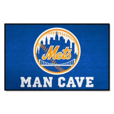 Fan Mats  LLC New York Mets Man Cave Starter Mat Accent Rug - 19in. x 30in. Blue