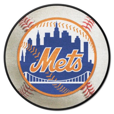 Fan Mats  LLC New York Mets Baseball Rug - 27in. Diameter White