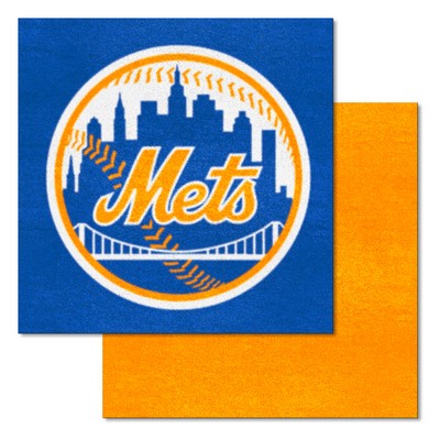 Fan Mats  LLC New York Mets Team Carpet Tiles - 45 Sq Ft. Blue