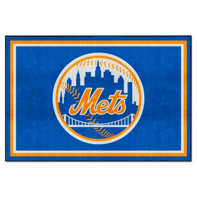 Fan Mats  LLC New York Mets 5ft. x 8 ft. Plush Area Rug Blue