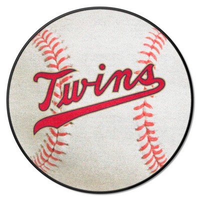 Fan Mats  LLC Minnesota Twins Baseball Rug - 27in. Diameter White