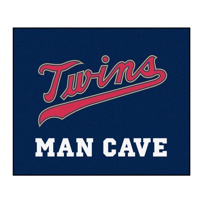 Fan Mats  LLC Minnesota Twins Man Cave Tailgater Rug - 5ft. x 6ft. Navy