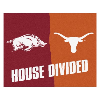 Fan Mats  LLC House Divided - Arkansas / Texas House Divided House Divided Rug - 34 in. x 42.5 in. Multi