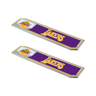 Fan Mats  LLC Los Angeles Lakers 2 Piece Heavy Duty Aluminum Embossed Truck Emblem Set Purple