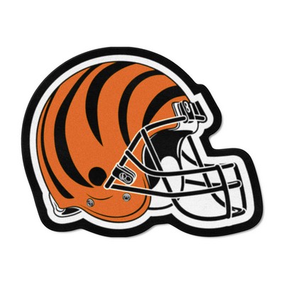 Fan Mats  LLC Cincinnati Bengals Mascot Helmet Rug Black