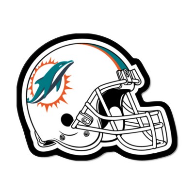Fan Mats  LLC Miami Dolphins Mascot Helmet Rug Aqua