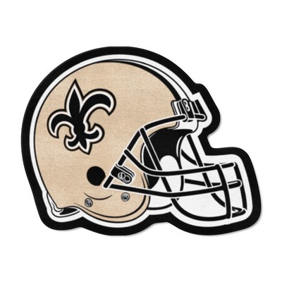 Fan Mats  LLC New Orleans Saints Mascot Helmet Rug Black