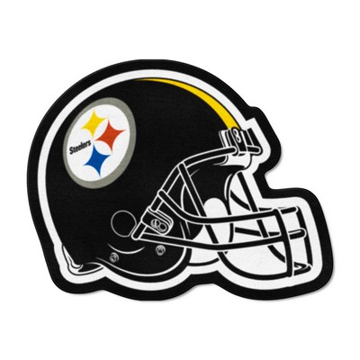 Fan Mats  LLC Pittsburgh Steelers Mascot Helmet Rug Black