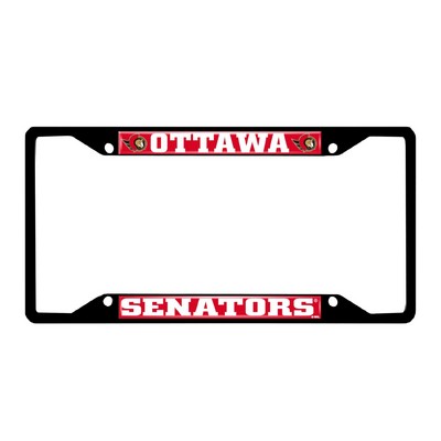 Fan Mats  LLC Ottawa Senators Metal License Plate Frame Black Finish Red