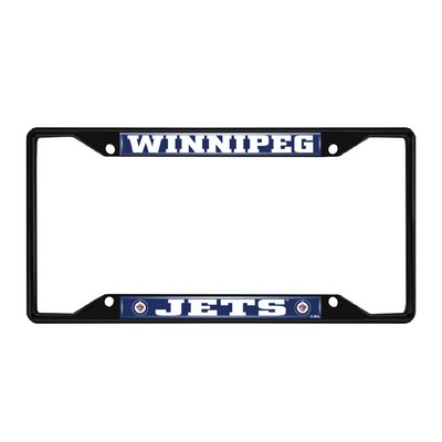 Fan Mats  LLC Winnipeg Jets License Plate Frame Black Navy