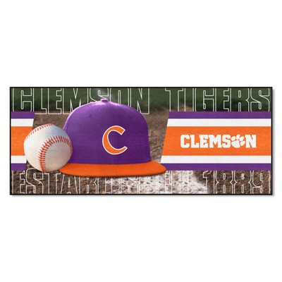 Fan Mats  LLC Clemson Tigers Baseball Runner Rug - 30in. x 72in. Purple