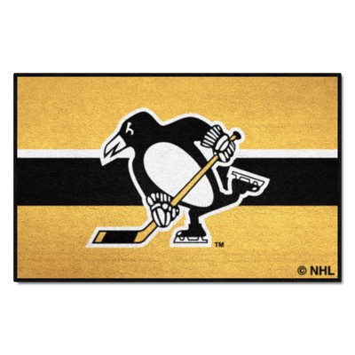 Fan Mats  LLC Pittsburgh Penguins Starter Mat Accent Rug - 19in. x 30in. Uniform Alternate Design Yellow
