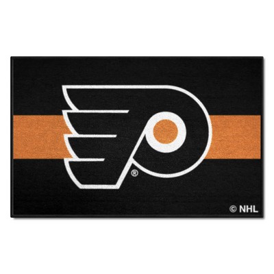 Fan Mats  LLC Philadelphia Flyers Starter Mat Accent Rug - 19in. x 30in. Uniform Alternate Design Black