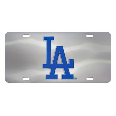 Fan Mats  LLC Los Angeles Dodgers 3D Stainless Steel License Plate Stainless Steel