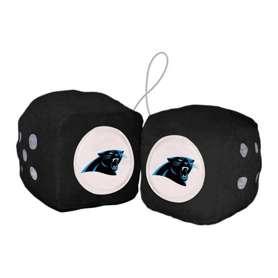 Fan Mats  LLC Carolina Panthers Fuzzy Dice Black