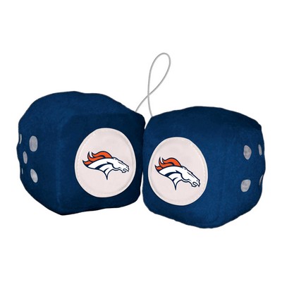 Fan Mats  LLC Denver Broncos Fuzzy Dice Navy
