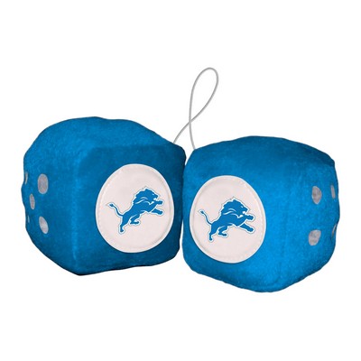 Fan Mats  LLC Detroit Lions Fuzzy Dice Blue