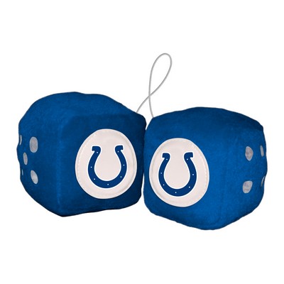 Fan Mats  LLC Indianapolis Colts Team Color Fuzzy Dice Dcor 3