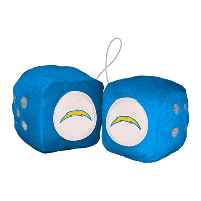 Fan Mats  LLC Los Angeles Chargers Fuzzy Dice Blue