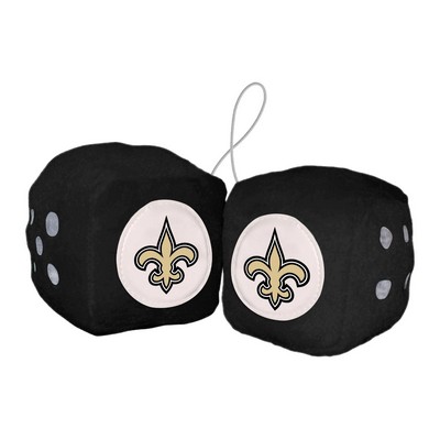 Fan Mats  LLC New Orleans Saints Fuzzy Dice Black