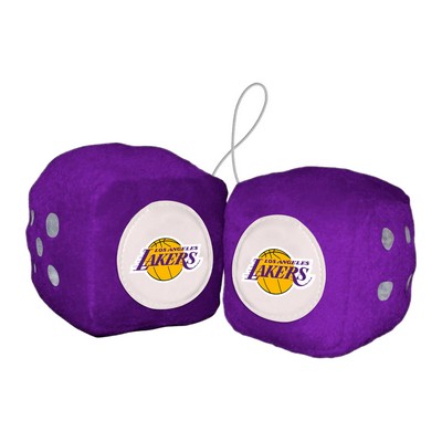 Fan Mats  LLC Los Angeles Lakers Fuzzy Dice Purple
