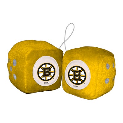 Fan Mats  LLC Boston Bruins Team Color Fuzzy Dice Dcor 3