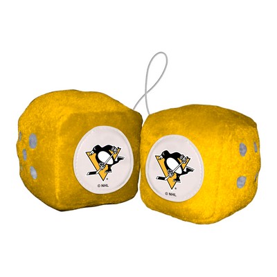Fan Mats  LLC Pittsburgh Penguins Team Color Fuzzy Dice Dcor 3