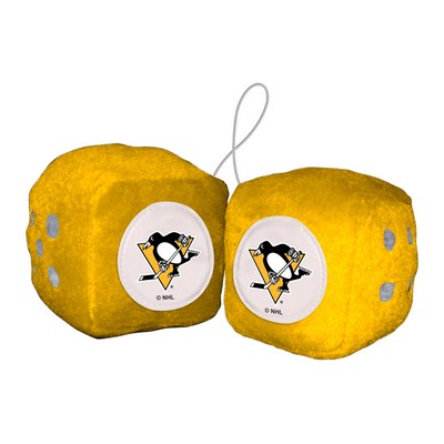 Fan Mats  LLC Pittsburgh Penguins Fuzzy Dice Yellow