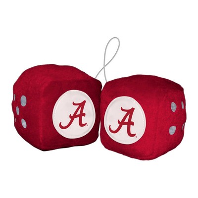 Fan Mats  LLC Alabama Crimson Tide Fuzzy Dice Crimson