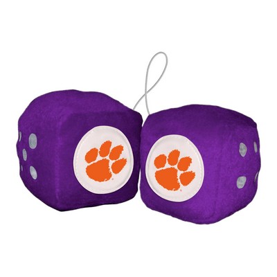 Fan Mats  LLC Clemson Tigers Fuzzy Dice Purple