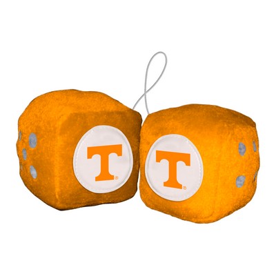 Fan Mats  LLC Tennessee Volunteers Team Color Fuzzy Dice Dcor 3