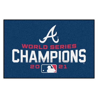 Fan Mats  LLC Atlanta Braves 2021 MLB World Series Champions Starter Mat Accent Rug - 19in. x 30in. Navy
