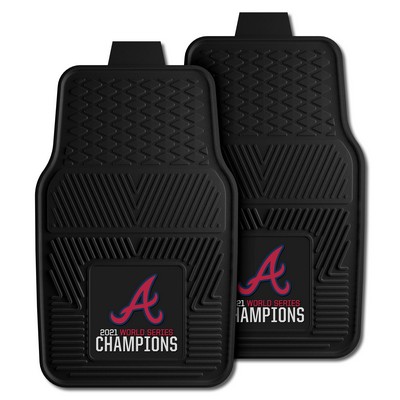 Fan Mats  LLC Atlanta Braves 2021 MLB World Series Champions Heavy Duty Car Mat Set - 2 Pieces Black