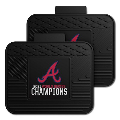 Fan Mats  LLC Atlanta Braves 2021 MLB World Series Champions Back Seat Car Utility Mats - 2 Piece Set Black