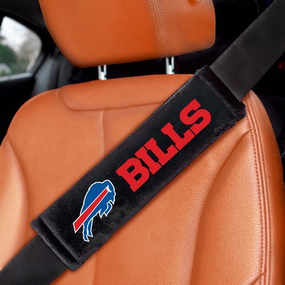 Fan Mats  LLC Buffalo Bills Embroidered Seatbelt Pad - 2 Pieces Black