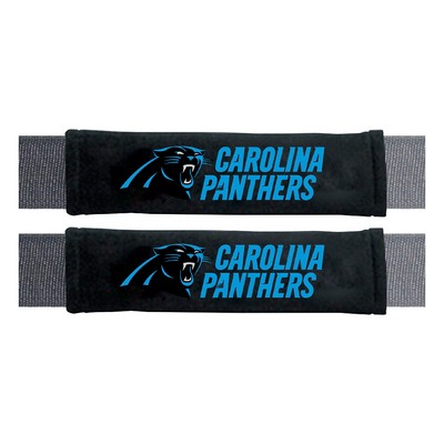 Fan Mats  LLC Carolina Panthers Embroidered Seatbelt Pad - 2 Pieces Black