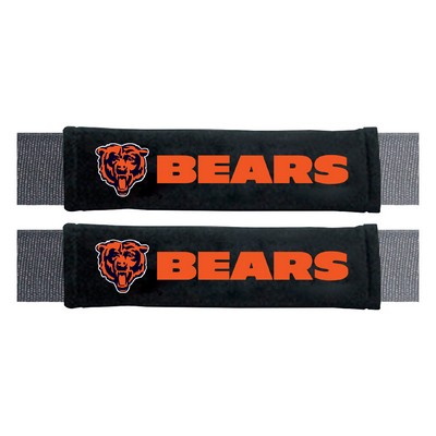 Fan Mats  LLC Chicago Bears Embroidered Seatbelt Pad - 2 Pieces Black
