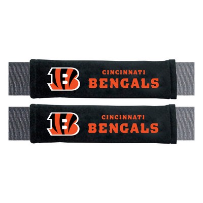 Fan Mats  LLC Cincinnati Bengals Embroidered Seatbelt Pad - 2 Pieces Black
