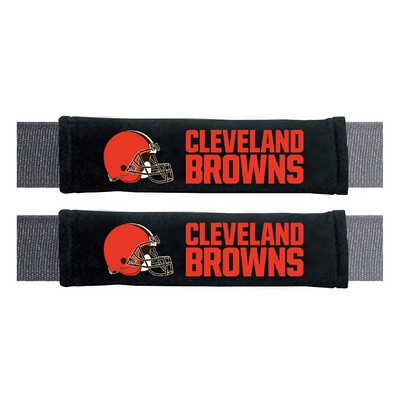 Fan Mats  LLC Cleveland Browns Embroidered Seatbelt Pad - 2 Pieces Black