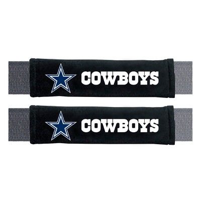 Fan Mats  LLC Dallas Cowboys Embroidered Seatbelt Pad - 2 Pieces Black