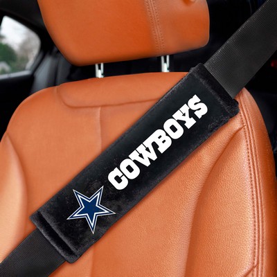 Fan Mats  LLC Dallas Cowboys Embroidered Seatbelt Pad - 2 Pieces Black