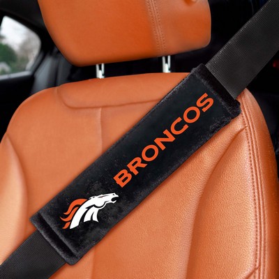 Fan Mats  LLC Denver Broncos Embroidered Seatbelt Pad Pair Black