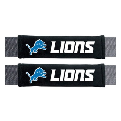 Fan Mats  LLC Detroit Lions Embroidered Seatbelt Pad - 2 Pieces Black