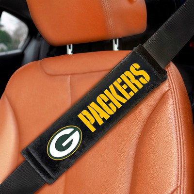 Fan Mats  LLC Green Bay Packers Embroidered Seatbelt Pad - 2 Pieces Black