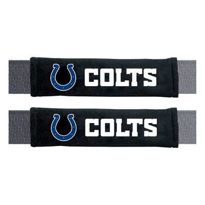 Fan Mats  LLC Indianapolis Colts Embroidered Seatbelt Pad - 2 Pieces Black