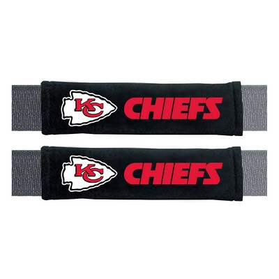 Fan Mats  LLC Kansas City Chiefs Embroidered Seatbelt Pad - 2 Pieces Black