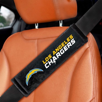 Fan Mats  LLC Los Angeles Chargers Embroidered Seatbelt Pad - 2 Pieces Black