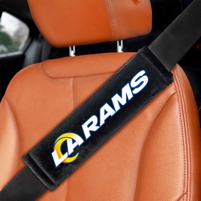 Fan Mats  LLC Los Angeles Rams Embroidered Seatbelt Pad - 2 Pieces Black